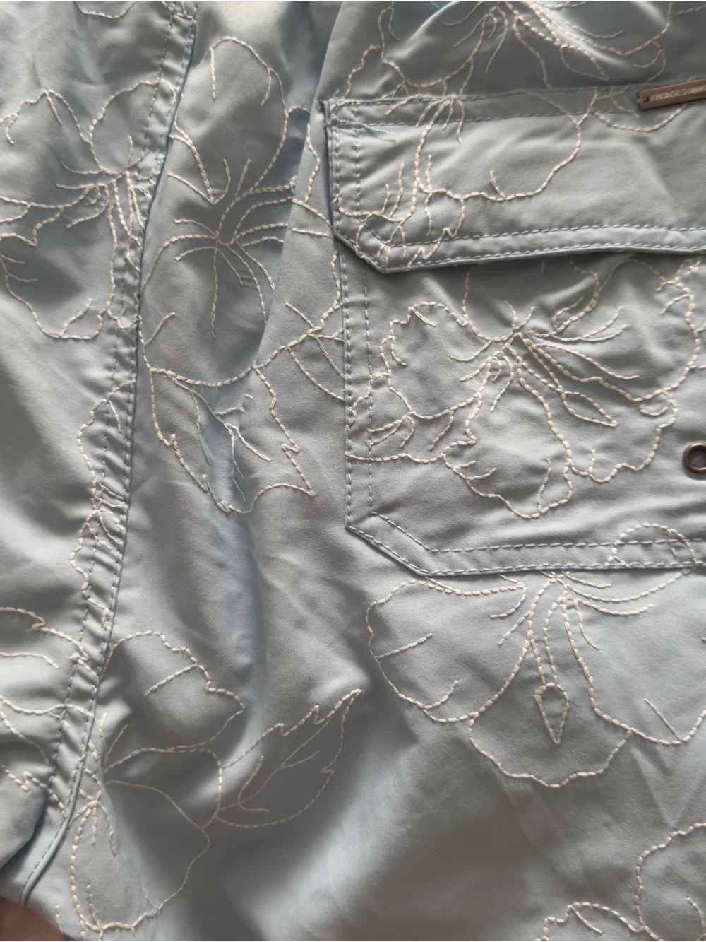 Men’s set! Short-Sleeve Button Shirt & Light Blue Drawstring Short swim